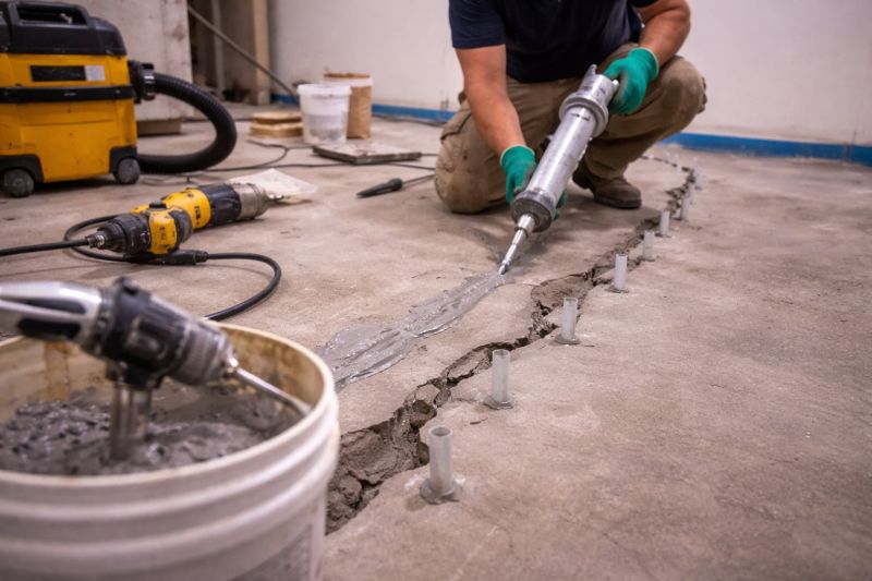 Cracked Basement Floor Repair in Westminster, CO