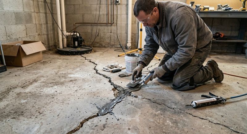 Cracked Basement Floor Repair in Westminster, CO